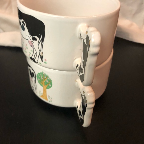🛍️3/$10 🛍️ Two Cow and Calf Double Handle Bowls - Picture 3 of 6